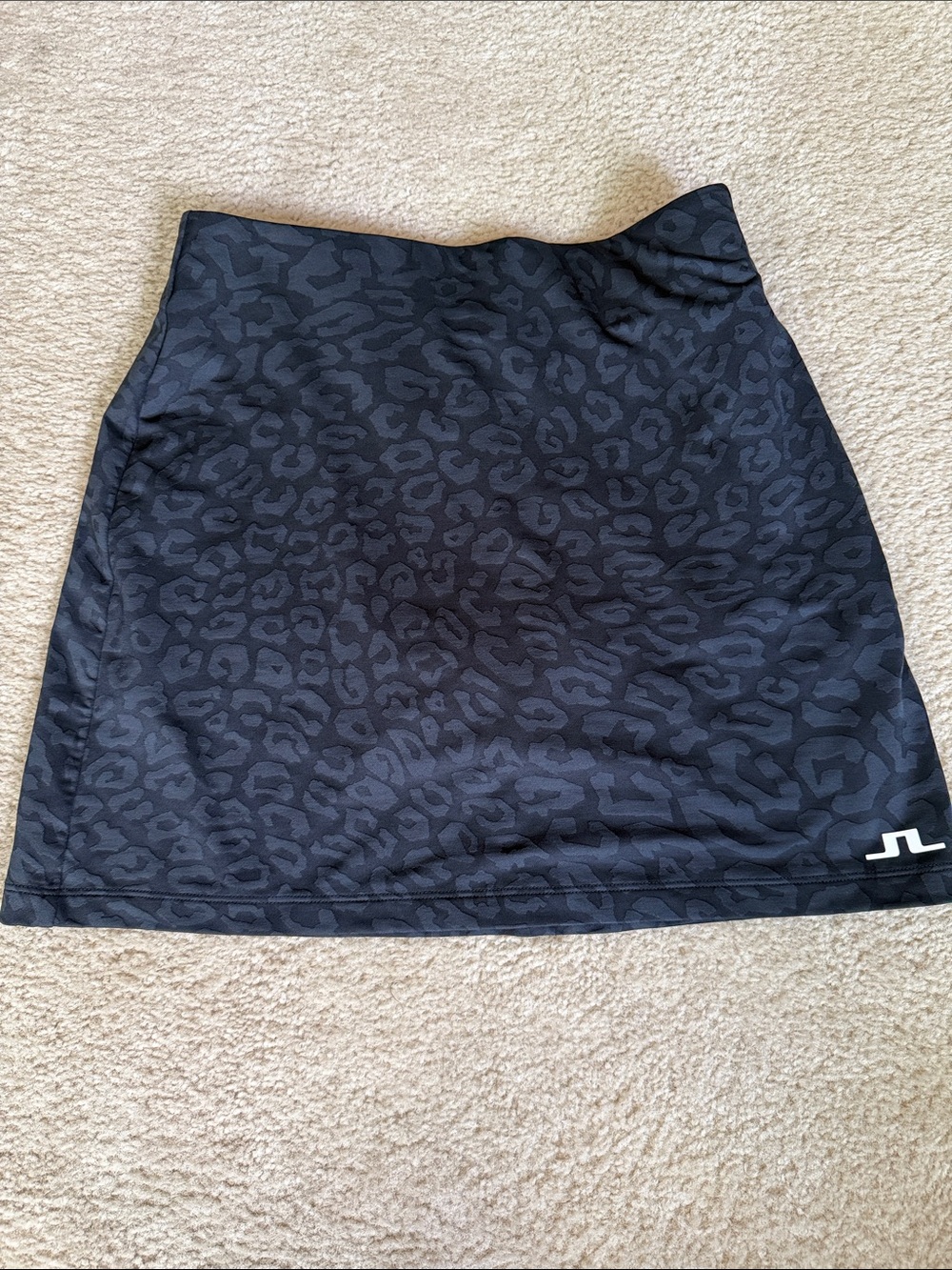 J.Lindeberg Black Leopard Print Athletic Skort